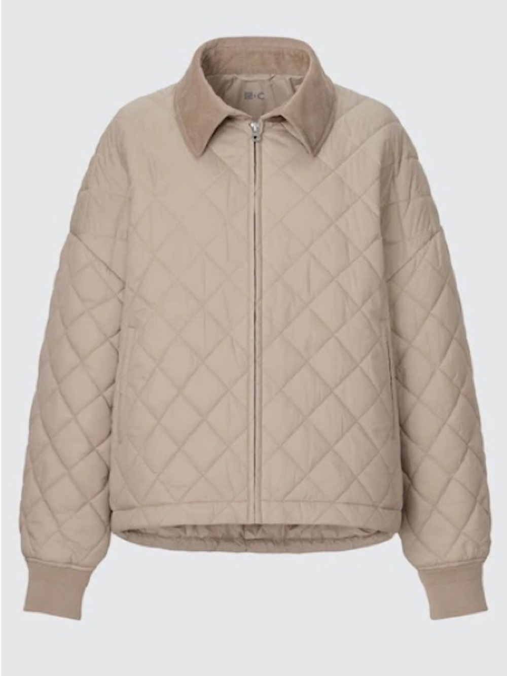 Uniqlo Quilted Zip-Front Jacket in Beige